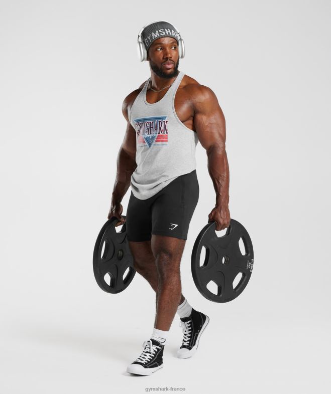 Gymshark longeron à ondes rétro chiné à noyau gris clair Hommes 6HF28989