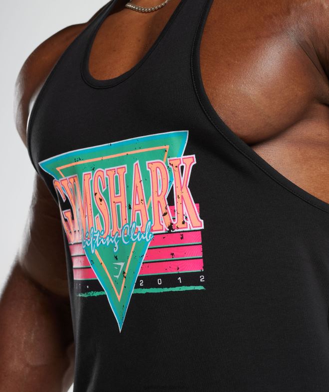 Gymshark longeron à ondes rétro noir Hommes 6HF28991