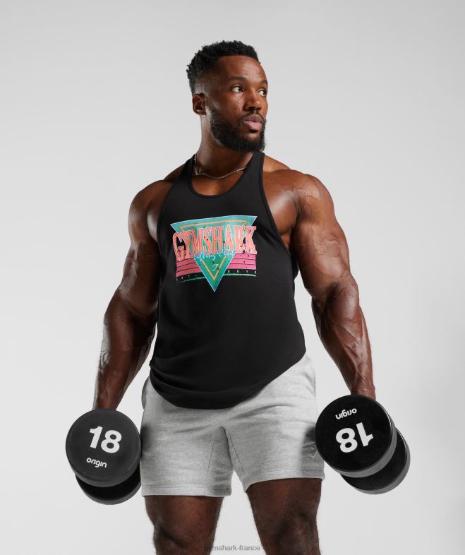Gymshark longeron à ondes rétro noir Hommes 6HF28991