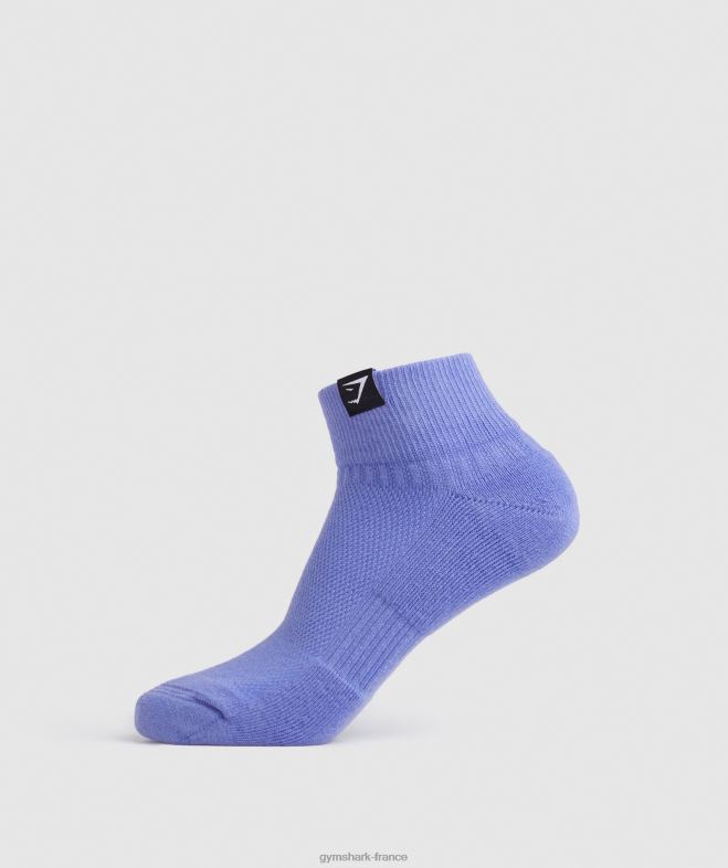 Gymshark lot de 3 paires de chaussettes à languette tissée fuchsia/bleu/bleu raisin unisexe 6HF281107
