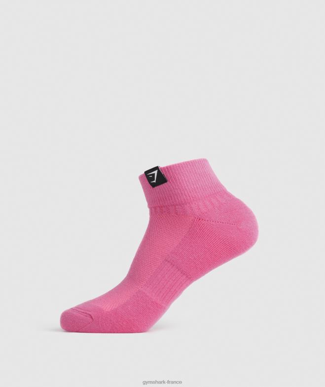Gymshark lot de 3 paires de chaussettes à languette tissée fuchsia/bleu/bleu raisin unisexe 6HF281107