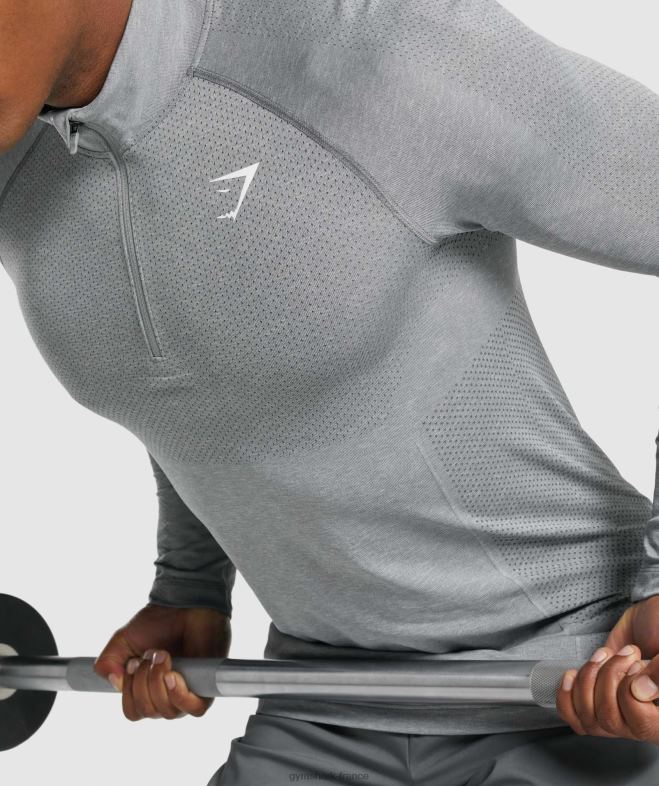 Gymshark lumière vitale 1/4 zip marne de charbon de bois Hommes 6HF28845