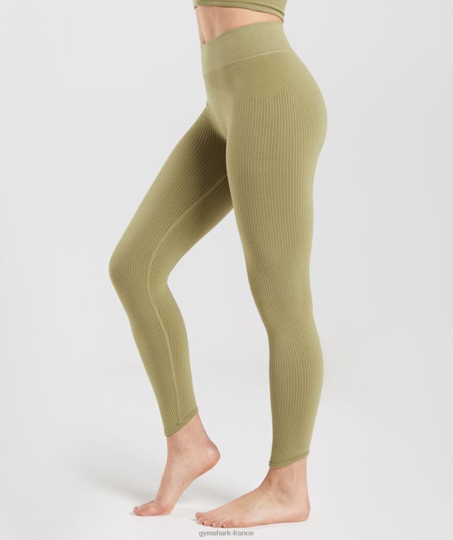 Gymshark pause leggings sans couture vert griffon femmes 6HF28333