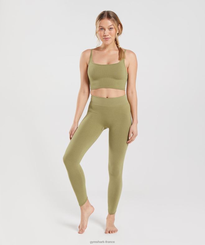 Gymshark pause leggings sans couture vert griffon femmes 6HF28333