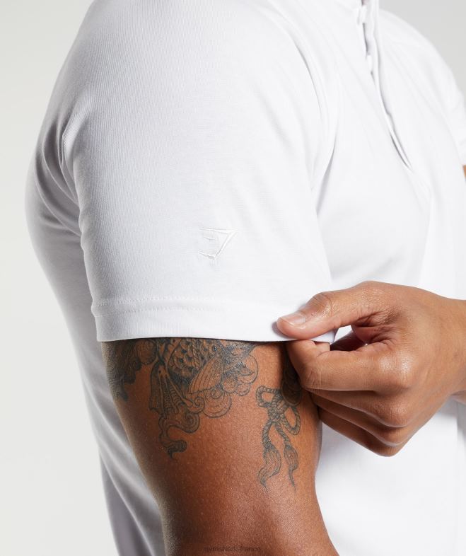 Gymshark polo de jour de repos pour les déplacements domicile-travail blanc Hommes 6HF28590