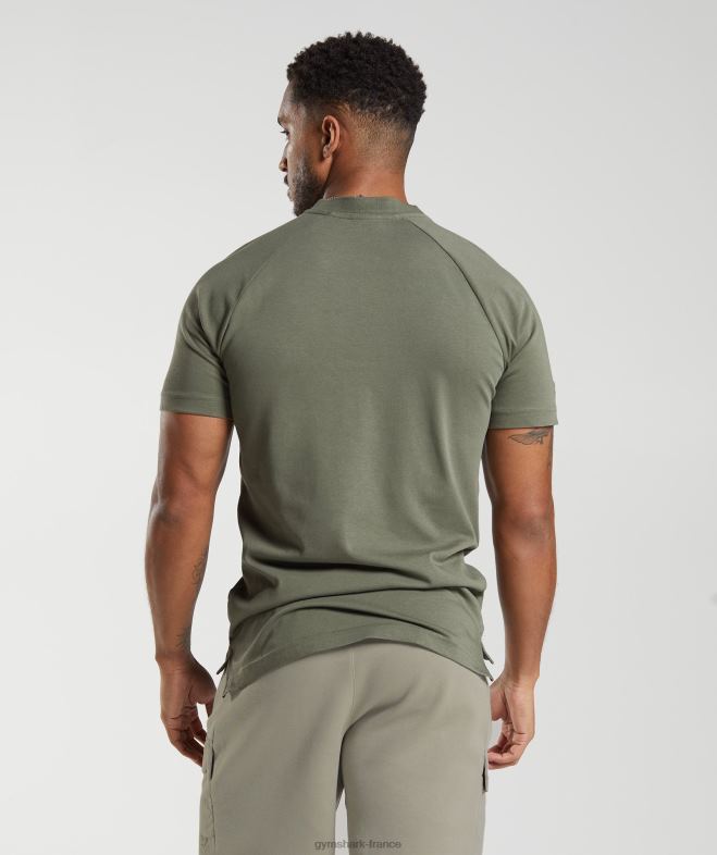 Gymshark polo de jour de repos pour les déplacements domicile-travail olive poussiéreuse Hommes 6HF28783