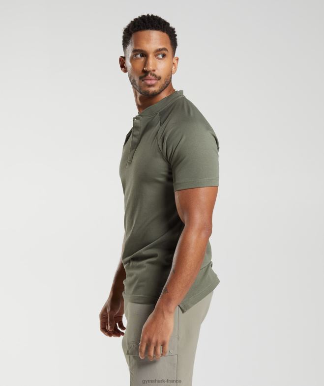 Gymshark polo de jour de repos pour les déplacements domicile-travail olive poussiéreuse Hommes 6HF28783