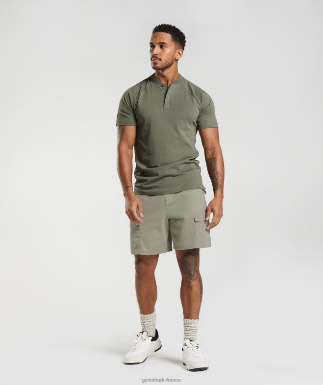 Gymshark polo de jour de repos pour les déplacements domicile-travail olive poussiéreuse Hommes 6HF28783