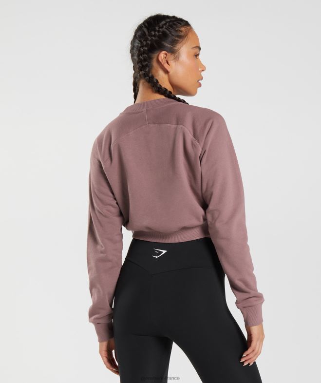 Gymshark pull court d\entrainement marron poussiéreux femmes 6HF28395