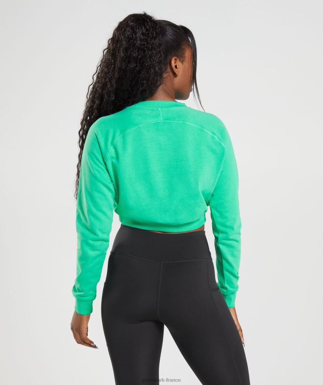 Gymshark pull court d\entrainement vert tropique femmes 6HF28393