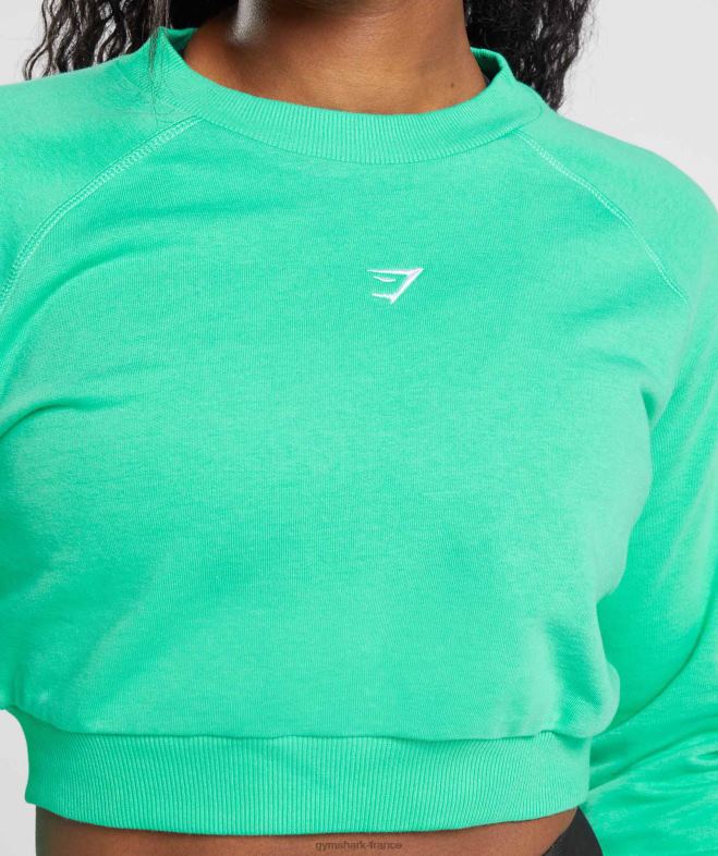 Gymshark pull court d\entrainement vert tropique femmes 6HF28393