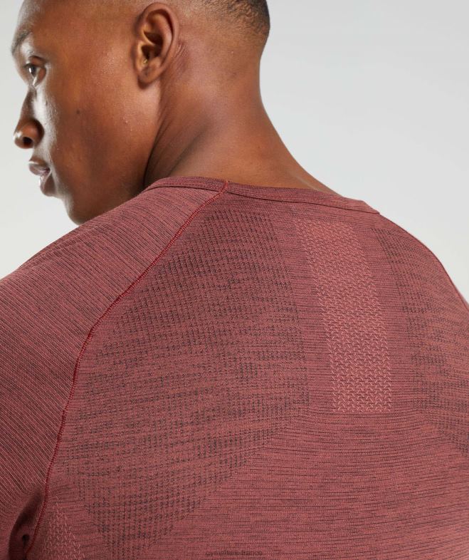 Gymshark reprendre le t-shirt sans couture brun rose/noir chiné Hommes 6HF28673