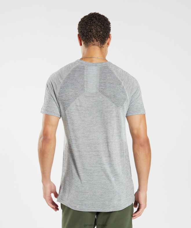Gymshark reprendre le t-shirt sans couture gris clair/noir chiné Hommes 6HF28634