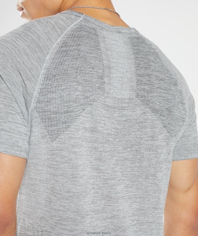 Gymshark reprendre le t-shirt sans couture gris clair/noir chiné Hommes 6HF28634