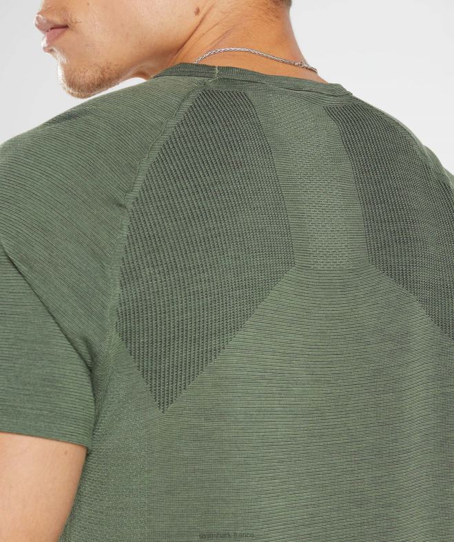 Gymshark reprendre le t-shirt sans couture âme olive/marne noire Hommes 6HF28626