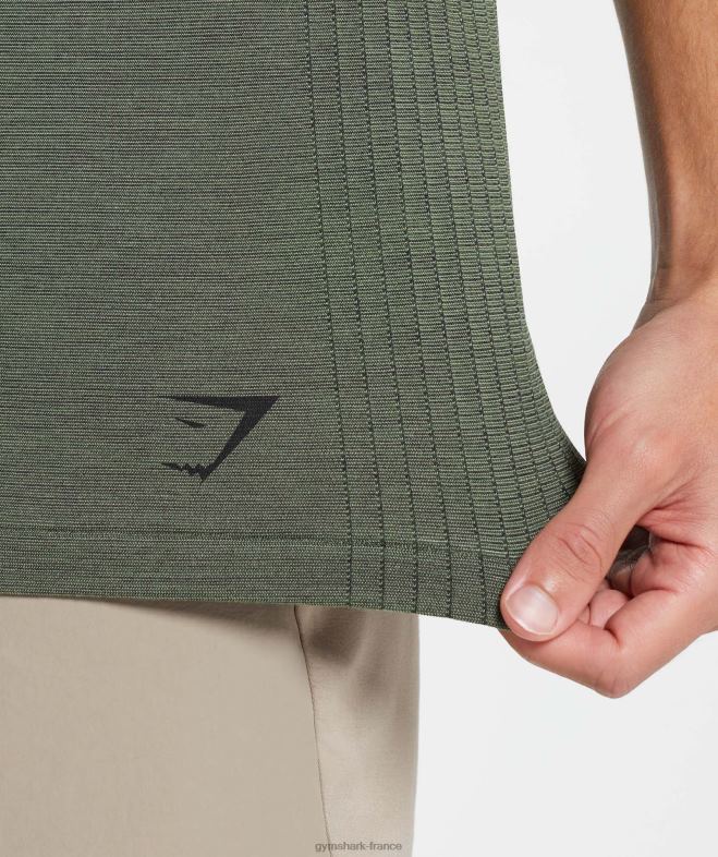 Gymshark reprendre le t-shirt sans couture âme olive/marne noire Hommes 6HF28626