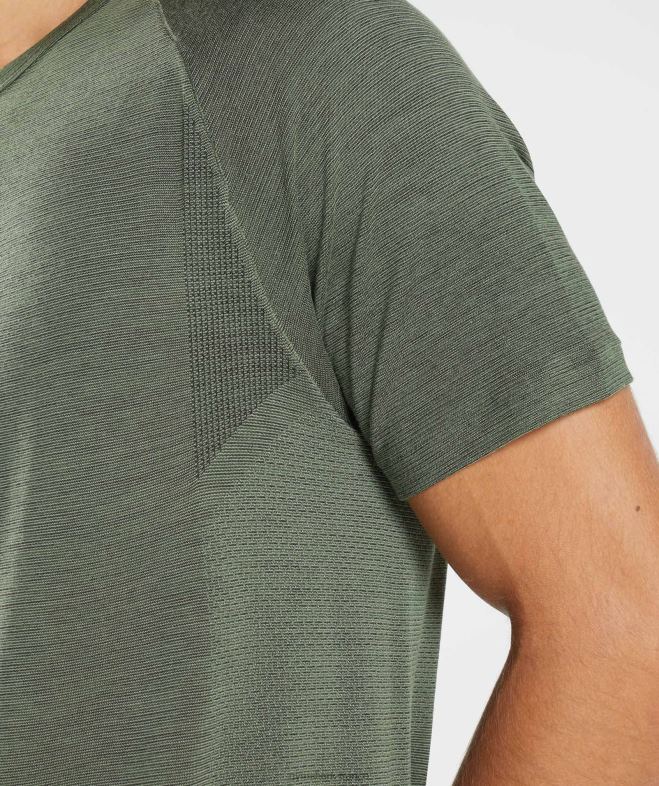 Gymshark reprendre le t-shirt sans couture âme olive/marne noire Hommes 6HF28626