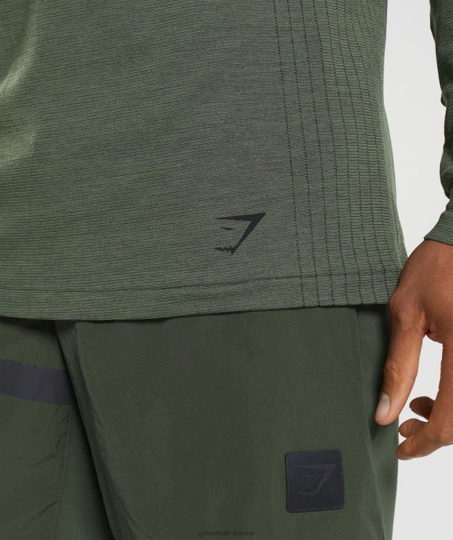 Gymshark reprendre le t-shirt à manches longues sans couture noyau d\olive Hommes 6HF28647