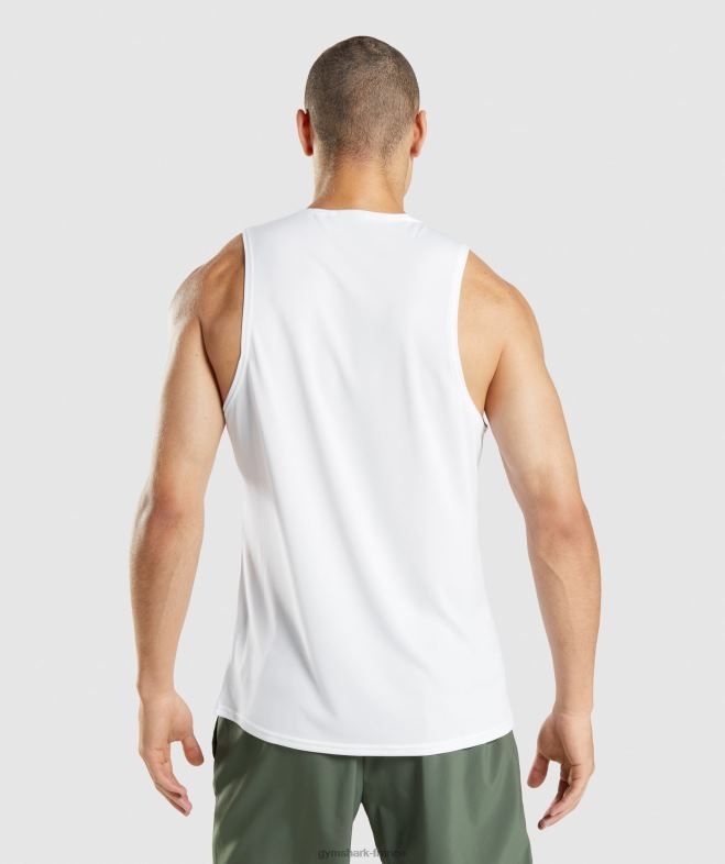 Gymshark réservoir d\arrivée blanc Hommes 6HF28897