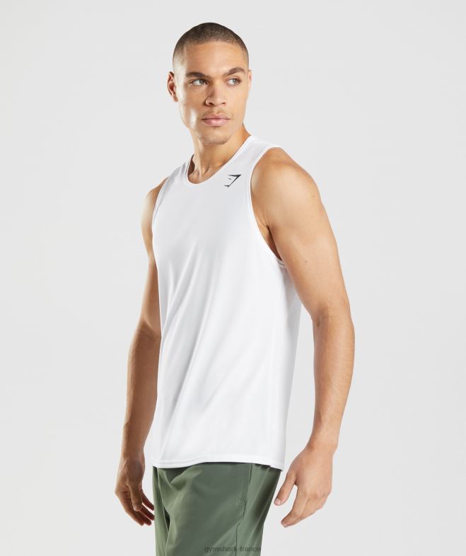Gymshark réservoir d\arrivée blanc Hommes 6HF28897