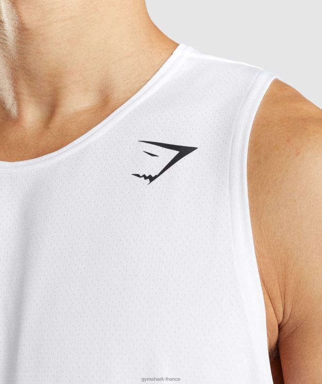 Gymshark réservoir d\arrivée blanc Hommes 6HF28897