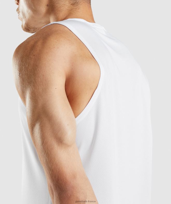 Gymshark réservoir d\arrivée blanc Hommes 6HF28897