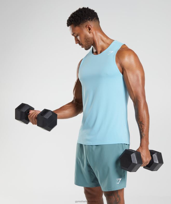 Gymshark réservoir d\arrivée bleu iceberg Hommes 6HF28965