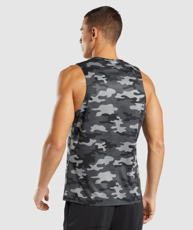 Gymshark réservoir d\arrivée imprimé gris Hommes 6HF28902