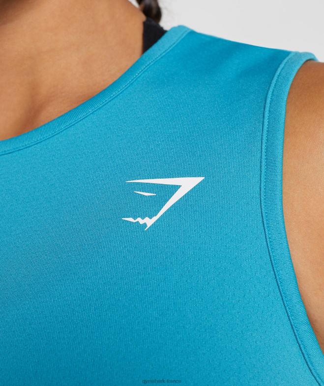 Gymshark réservoir de récolte d\entraînement bleu comète femmes 6HF28484