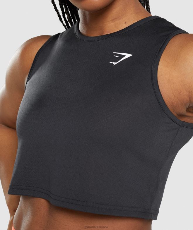 Gymshark réservoir de récolte d\entraînement noir femmes 6HF28421