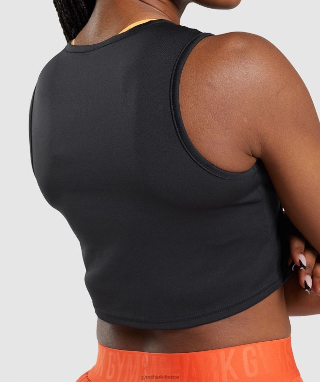 Gymshark réservoir de récolte d\entraînement noir femmes 6HF28421