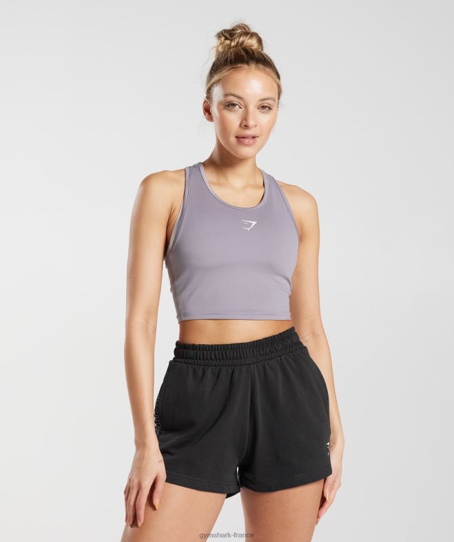 Gymshark réservoir de récolte fractionnée lavande ardoise femmes 6HF28506