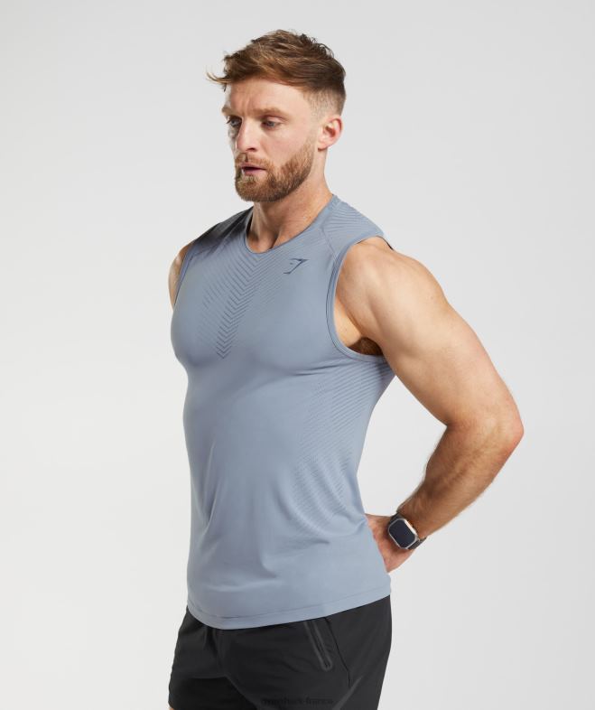 Gymshark réservoir de sommet gris dérive/bleu soir Hommes 6HF28971