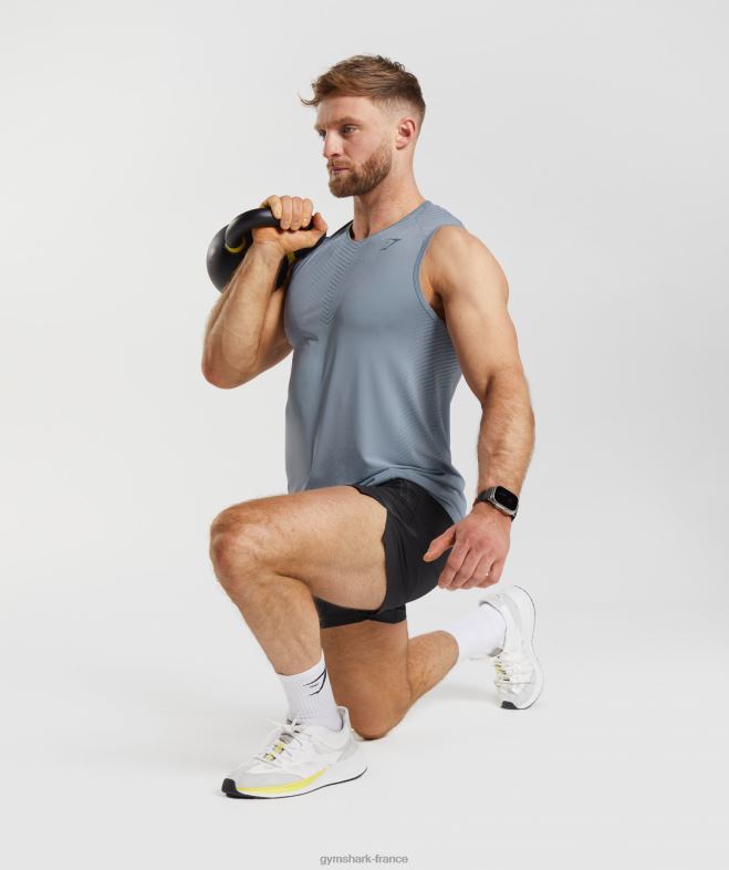 Gymshark réservoir de sommet gris dérive/bleu soir Hommes 6HF28971