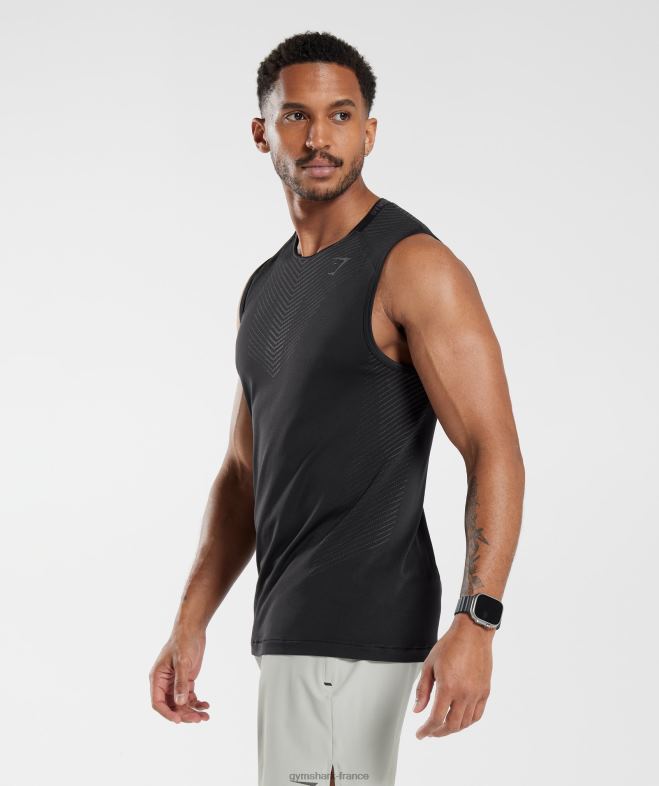 Gymshark réservoir de sommet noir/gris silhouette Hommes 6HF28972