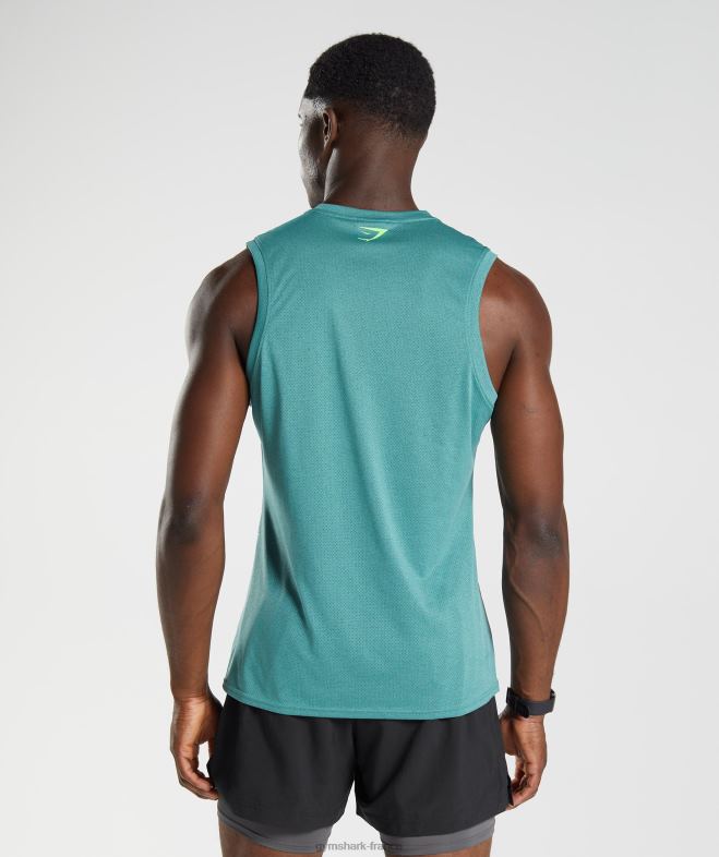 Gymshark réservoir de sport bleu ardoise/noir chiné Hommes 6HF28937