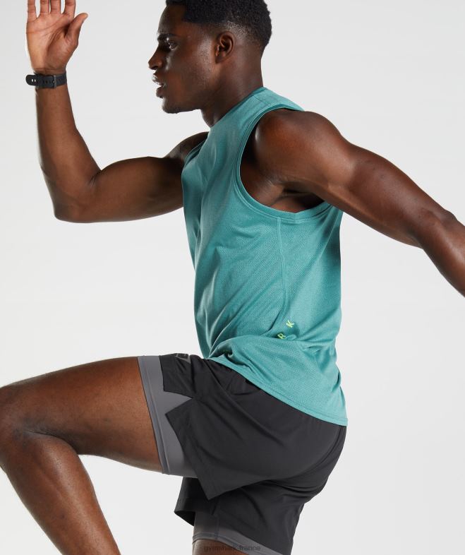 Gymshark réservoir de sport bleu ardoise/noir chiné Hommes 6HF28937