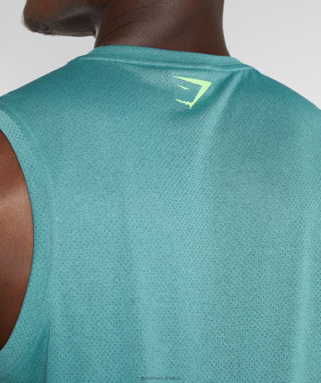 Gymshark réservoir de sport bleu ardoise/noir chiné Hommes 6HF28937