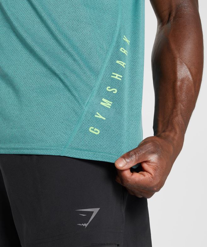 Gymshark réservoir de sport bleu ardoise/noir chiné Hommes 6HF28937