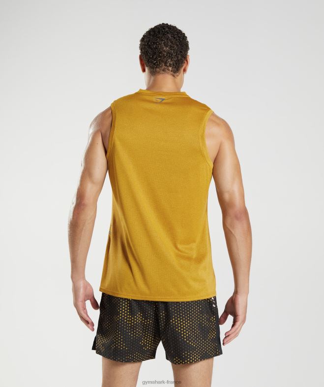 Gymshark réservoir de sport curcuma jaune/noir chiné Hommes 6HF28913