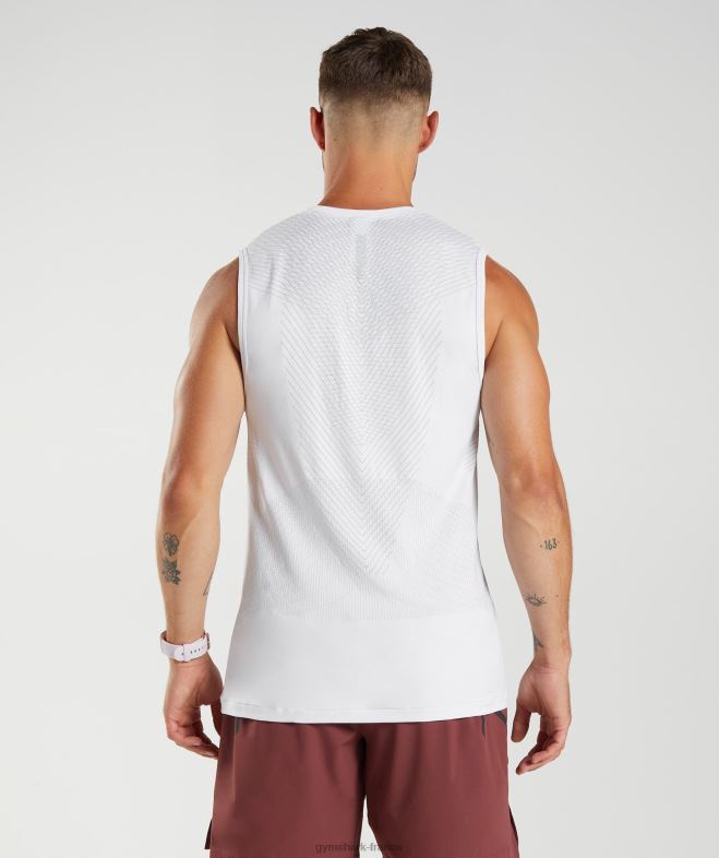 Gymshark réservoir sans couture apex blanc/gris clair Hommes 6HF28899