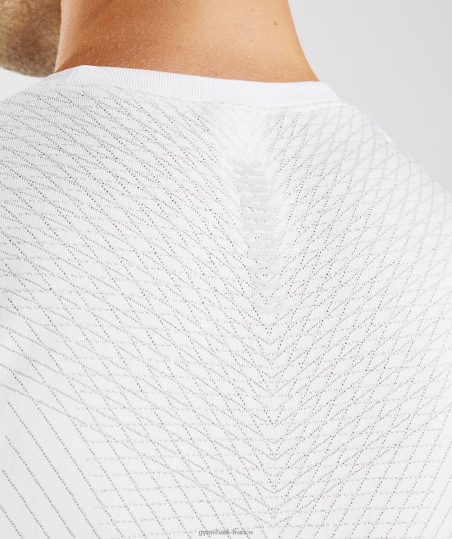 Gymshark réservoir sans couture apex blanc/gris clair Hommes 6HF28899