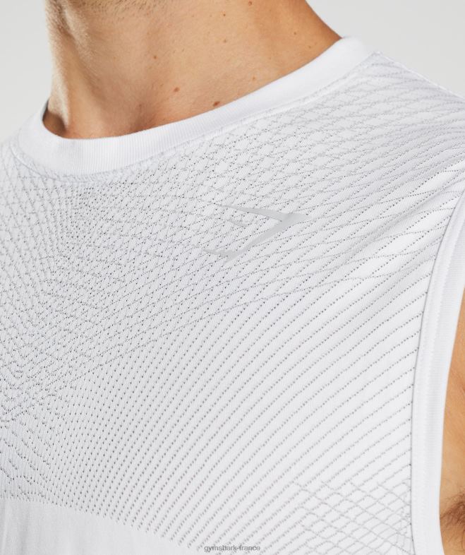 Gymshark réservoir sans couture apex blanc/gris clair Hommes 6HF28899