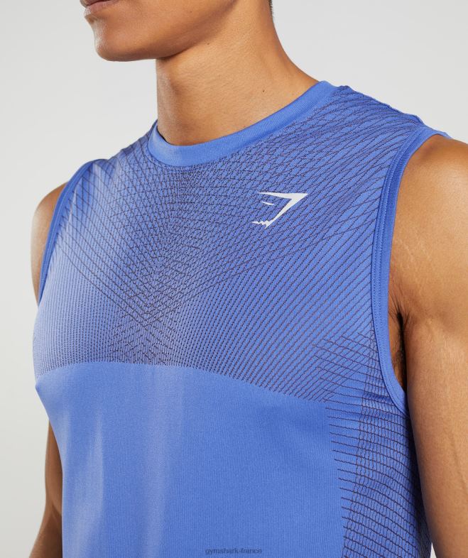 Gymshark réservoir sans couture apex bleu court/gris onyx Hommes 6HF28914