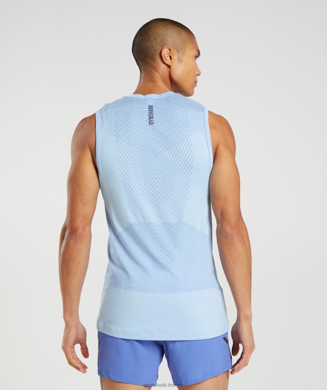 Gymshark réservoir sans couture apex bleu lin/bleu cour Hommes 6HF28938