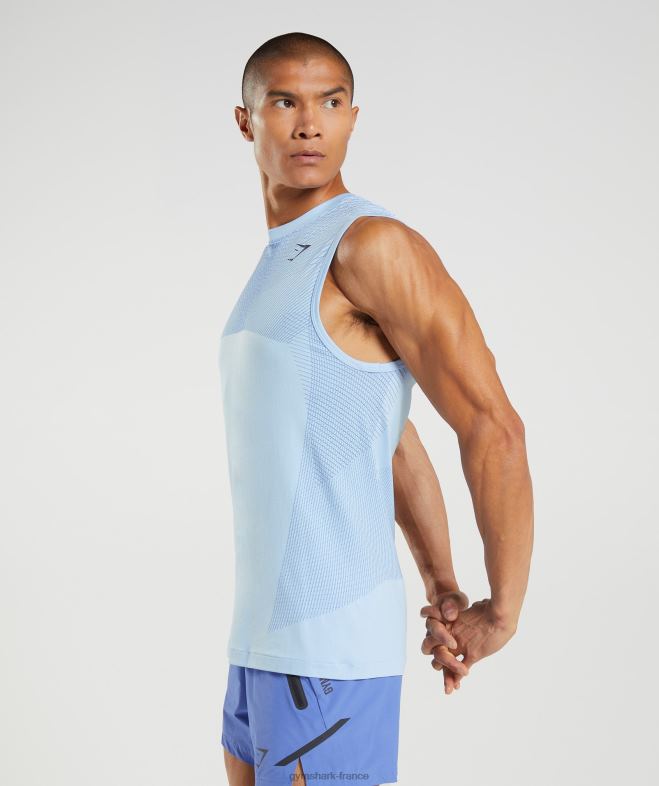 Gymshark réservoir sans couture apex bleu lin/bleu cour Hommes 6HF28938