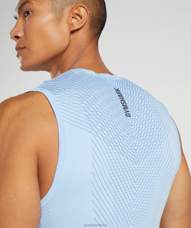 Gymshark réservoir sans couture apex bleu lin/bleu cour Hommes 6HF28938
