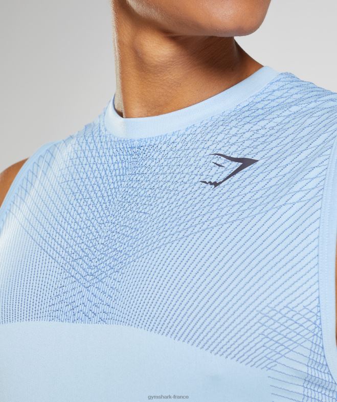 Gymshark réservoir sans couture apex bleu lin/bleu cour Hommes 6HF28938