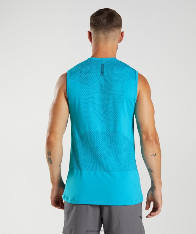 Gymshark réservoir sans couture apex bleu requin/bleu atlantique Hommes 6HF28951