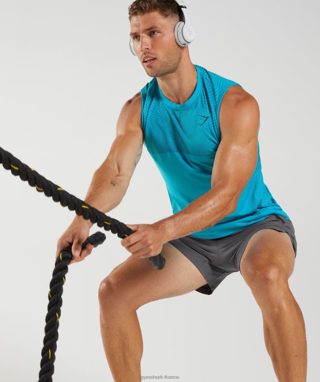 Gymshark réservoir sans couture apex bleu requin/bleu atlantique Hommes 6HF28951